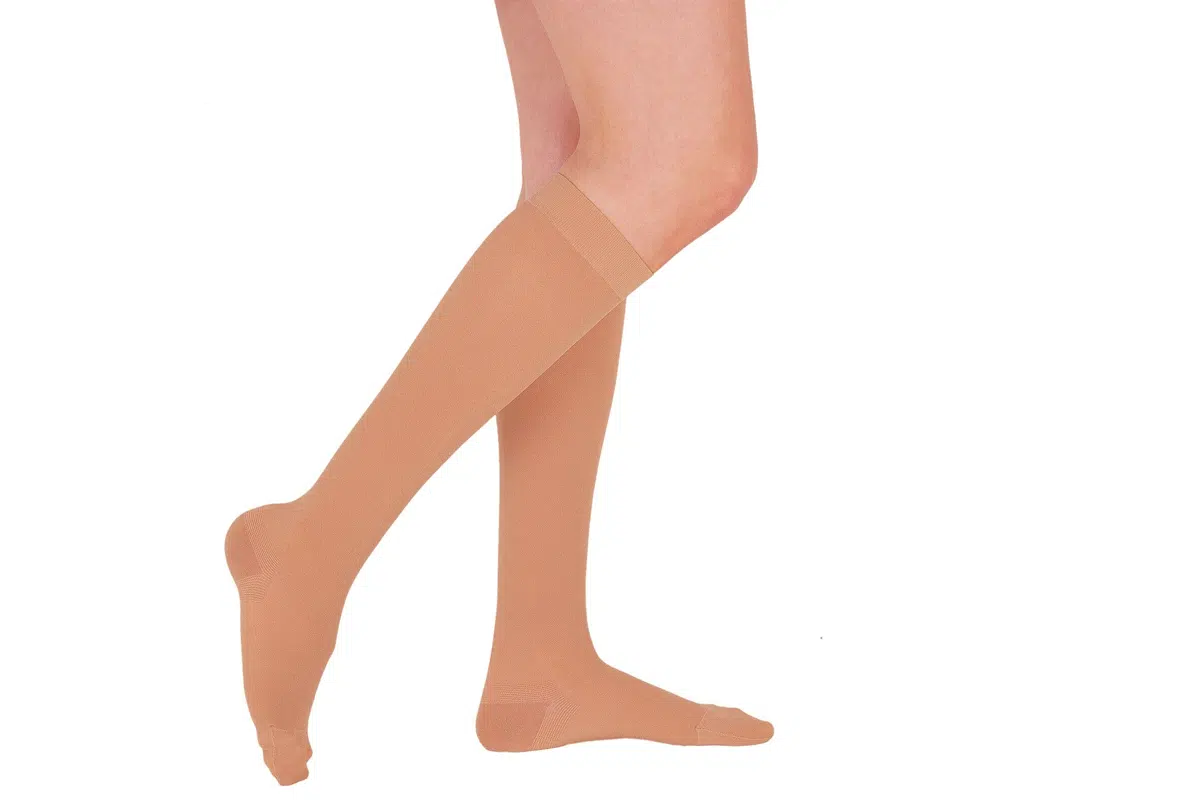 Medias elásticas bajo rodilla de punta cerrada