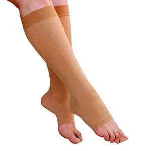 Medias elásticas bajo rodilla de punta abierta